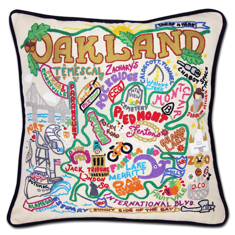 Oakland Hand-Embroidered Pillow Oakland Hand-Embroidered Pillow