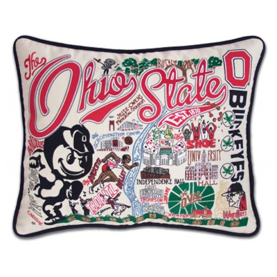Ohio State University Collegiate Embroidered Pillow