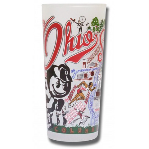 Ohio State Collegiate Frosted Glass Tumbler Ohio State Collegiate Frosted Glass Tumbler