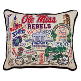University of Mississippi (OLE Miss) Collegiate Embrodered Pillow