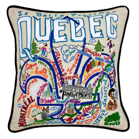Quebec Hand-Embroidered Pillow Quebec Hand-Embroidered Pillow