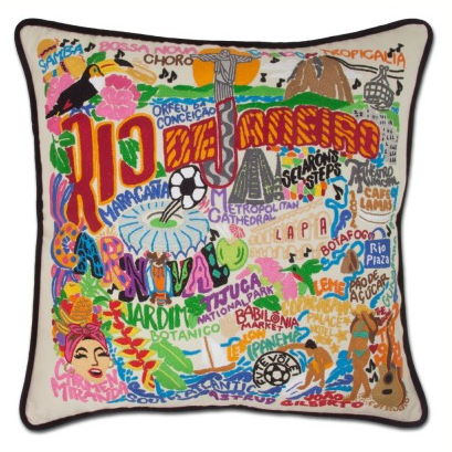 Rio De Janeiro Hand-Embroidered Pillow Rio De Janeiro Hand-Embroidered Pillow