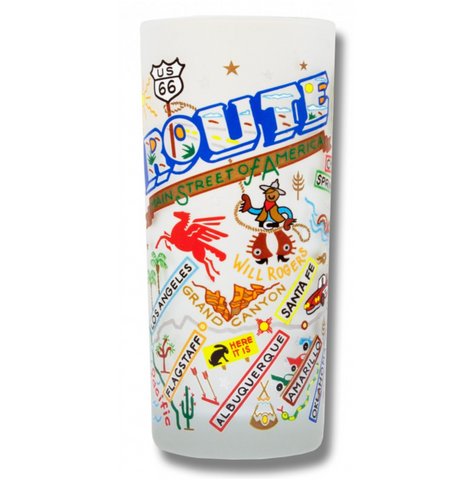 Route 66 Frosted Glass Tumbler Route 66 Frosted Glass Tumbler