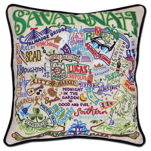 Savannah Hand-Embroidered Pillow Savannah Hand-Embroidered Pillow