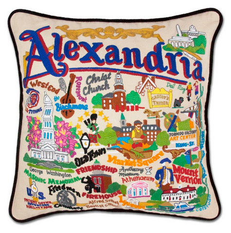 Alexandria Hand-Embroidered Pillow Alexandria Hand-Embroidered Pillow