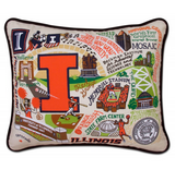 University of Illinois Collegiate Embroidered Pillow