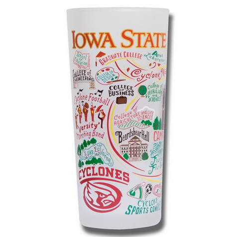Iowa State University Collegiate Frosted Glass Tumbler Iowa State University Collegiate Frosted Glass Tumbler