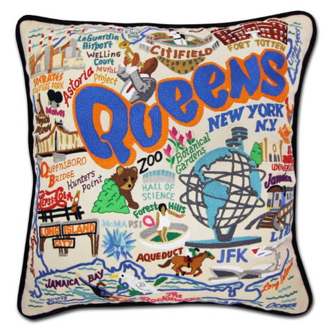 Queens Hand-Embroidered Pillow Queens Hand-Embroidered Pillow