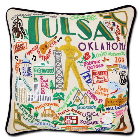 Tulsa Hand-Embroidered Pillow Tulsa Hand-Embroidered Pillow