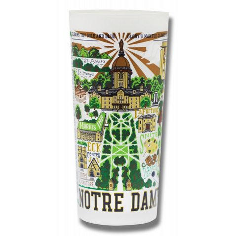 Notre Dame Collegiate Frosted Glass Tumbler Notre Dame Collegiate Frosted Glass Tumbler