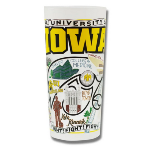 University of Iowa Collegiate Frosted Glass Tumbler University of Iowa Collegiate Frosted Glass Tumbler