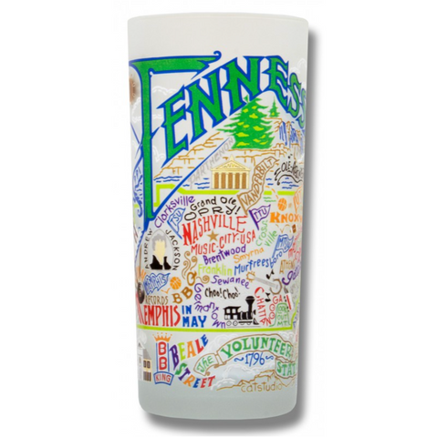 State of Tennessee Frosted Glass Tumbler State of Tennessee Frosted Glass Tumbler