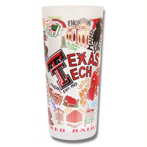 Texas Tech Collegiate Frosted Glass Tumbler Texas Tech Collegiate Frosted Glass Tumbler