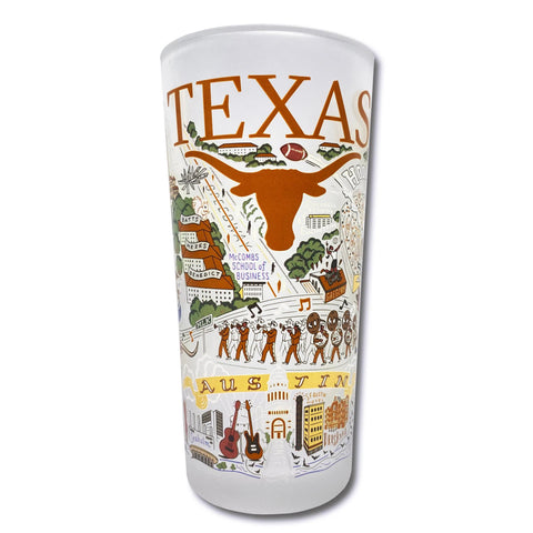 University of Texas Collegiate Frosted Glass Tumbler University of Texas Collegiate Frosted Glass Tumbler