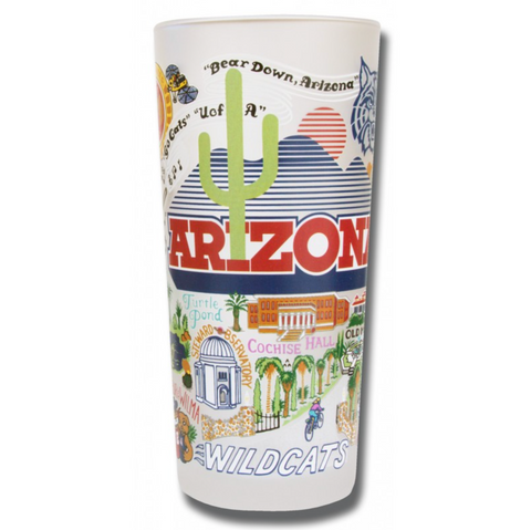 University of Arizona Collegiate Frosted Glass Tumbler University of Arizona Collegiate Frosted Glass Tumbler