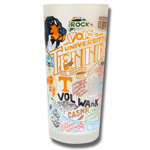 University of Tennessee Collegiate Frosted Glass Tumbler University of Tennessee Collegiate Frosted Glass Tumbler