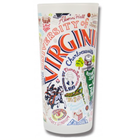 University of Virginia Collegiate Frosted Glass Tumbler University of Virginia Collegiate Frosted Glass Tumbler