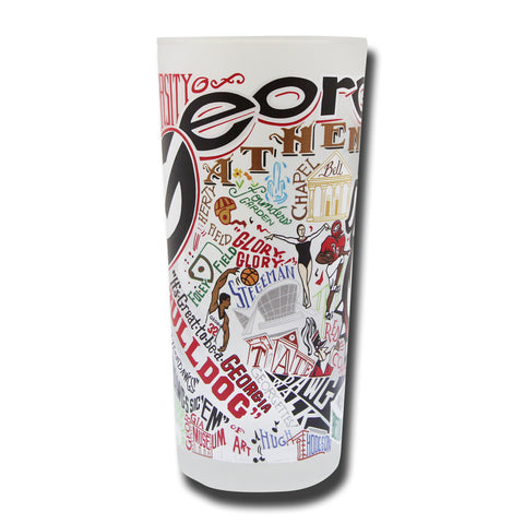 University of Georgia Collegiate Frosted Glass Tumbler University of Georgia Collegiate Frosted Glass Tumbler