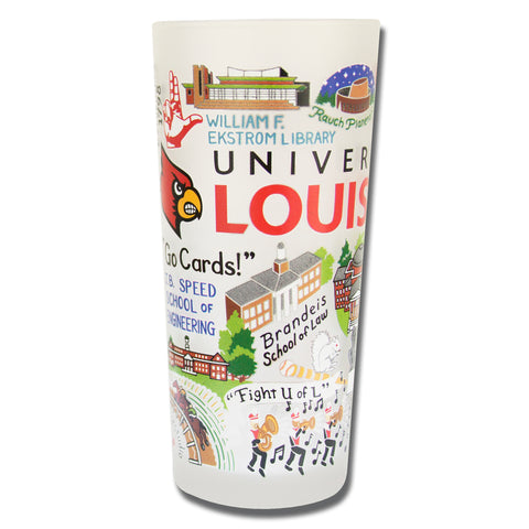 University of Louisville Collegiate Frosted Glass Tumbler University of Louisville Collegiate Frosted Glass Tumbler