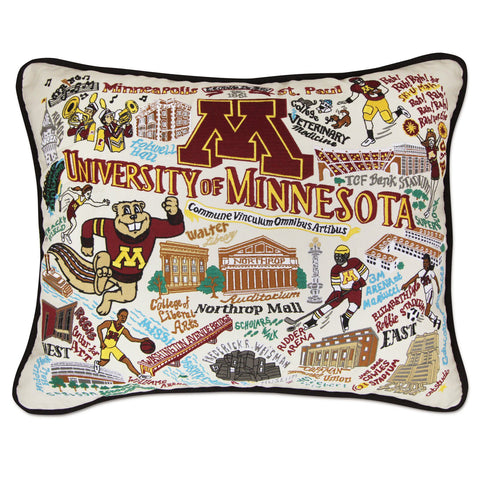 University of Minnesota Collegiate Embroidered Pillow University of Minnesota Collegiate Embroidered Pillow