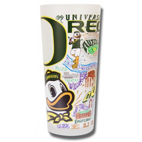 University of Oregon Collegiate Frosted Glass Tumbler University of Oregon Collegiate Frosted Glass Tumbler