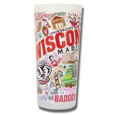 University of Wisconsin Collegiate Frosted Glass Tumbler University of Wisconsin Collegiate Frosted Glass Tumbler