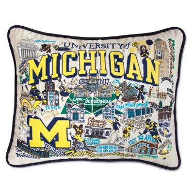 University of Michigan Collegiate Embroidered Pillow University of Michigan Collegiate Embroidered Pillow