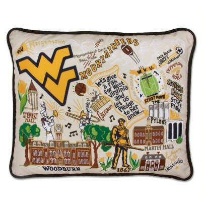 West Virginia University Collegiate Embroidered Pillow West Virginia University Collegiate Embroidered Pillow