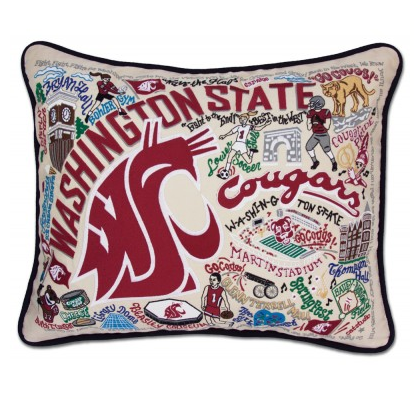 Washington State Collegiate Embroidered Pillow Washington State Collegiate Embroidered Pillow