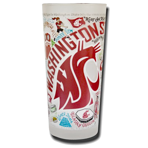 Washington State University Collegiate Frosted Glass Tumbler Washington State University Collegiate Frosted Glass Tumbler