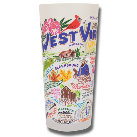 State of West Virginia Frosted Glass Tumbler State of West Virginia Frosted Glass Tumbler