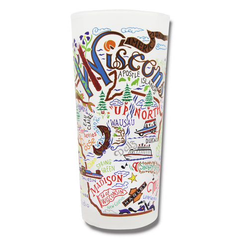 State of Wisconsin Frosted Glass Tumbler State of Wisconsin Frosted Glass Tumbler