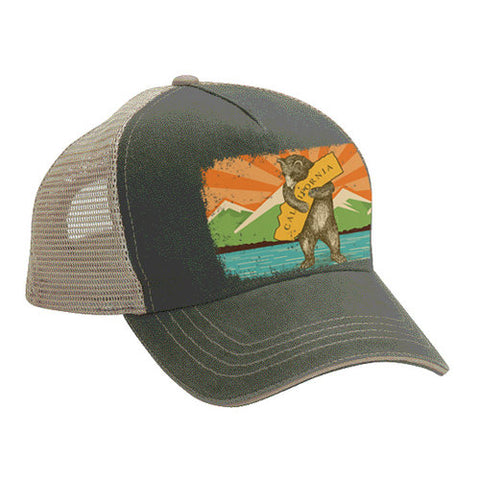 Bear Hug Sunset Trucker Cap - Olive Bear Hug Sunset Trucker Cap - Olive