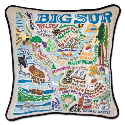 Big Sur Hand-Embroidered Pillow Big Sur Hand-Embroidered Pillow