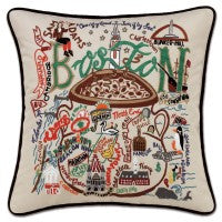 Boston Hand-Embroidered Pillow Boston Hand-Embroidered Pillow