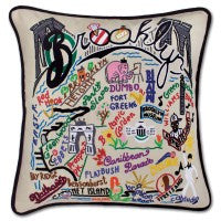 Brooklyn Hand-Embroidered Pillow Brooklyn Hand-Embroidered Pillow