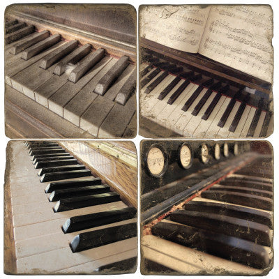 Vintage Piano Keys Drink Coasters