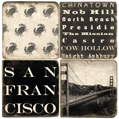 San Francisco B&W Drink Coasters San Francisco B&W Drink Coasters