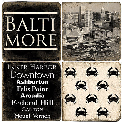 Baltimore B&W Drink Coasters Baltimore B&W Drink Coasters