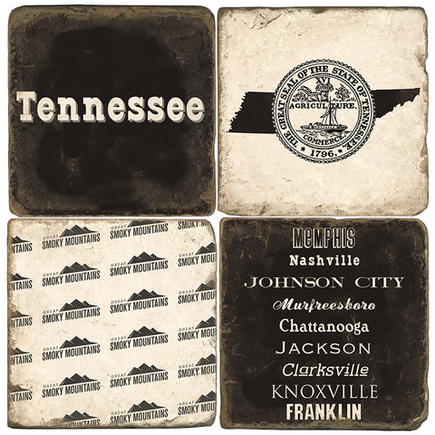 Tennessee B&W Drink Coasters Tennessee B&W Drink Coasters
