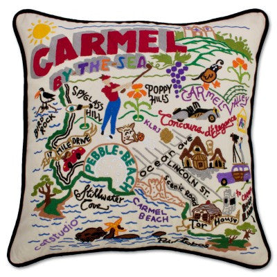 Carmel Hand-Embroidered Pillow Carmel Hand-Embroidered Pillow