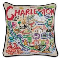 Charleston Hand-Embroidered Pillow Charleston Hand-Embroidered Pillow