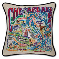 Chesapeake Hand-Embroidered Pillow Chesapeake Hand-Embroidered Pillow