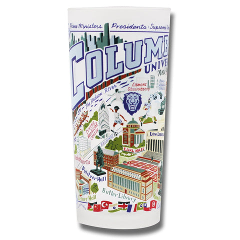 Columbia University Collegiate Frosted Glass Tumbler Columbia University Collegiate Frosted Glass Tumbler