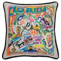 State of Florida Hand-Embroidered Pillow State of Florida Hand-Embroidered Pillow