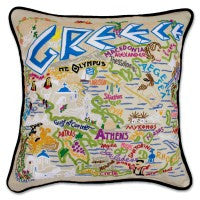 Greece Hand-Embroidered Pillow Greece Hand-Embroidered Pillow
