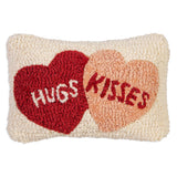 Hugs & Kisses Hearts Pillow