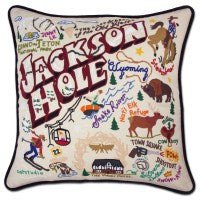 Jackson Hole Hand-Embroidered Pillow Jackson Hole Hand-Embroidered Pillow