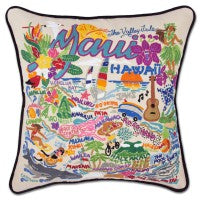 Maui Hand-Embroidered Pillow Maui Hand-Embroidered Pillow