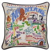 State of Montana Hand-Embroidered Pillow State of Montana Hand-Embroidered Pillow